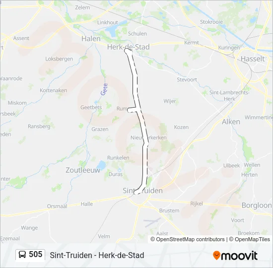 505 Bus Line Map