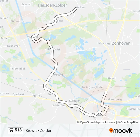 513 Bus Line Map