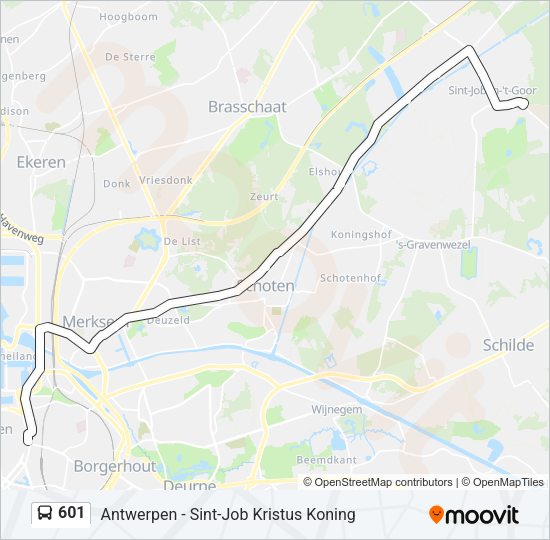 601 Bus Line Map