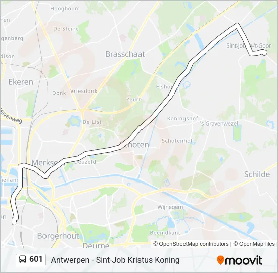 601 Bus Line Map