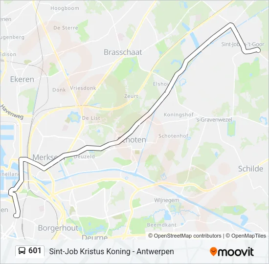 601 Bus Line Map