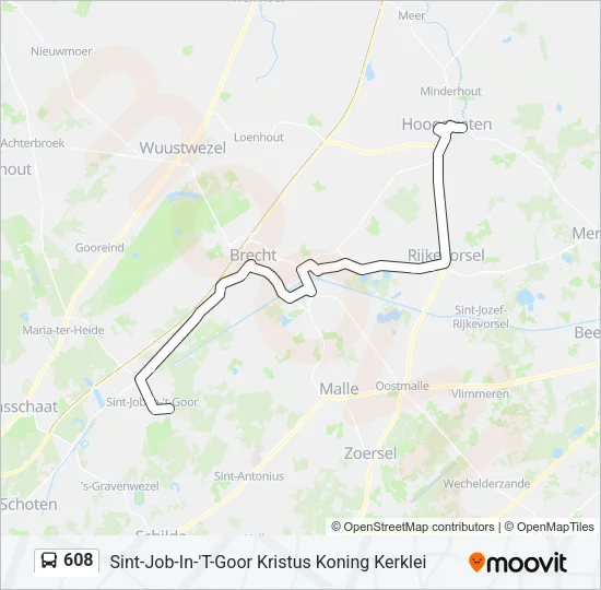 608 Bus Line Map