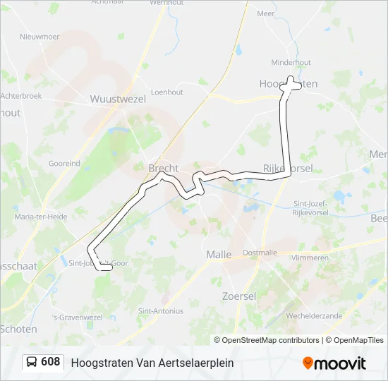 608 Bus Line Map