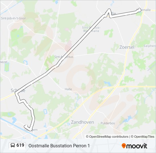 619 Bus Line Map