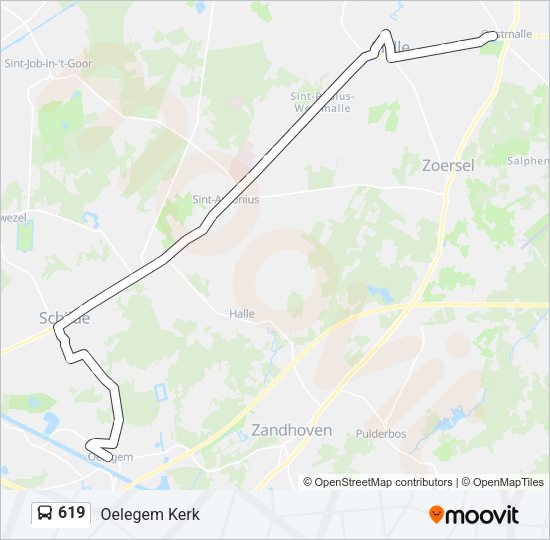 619 Bus Line Map