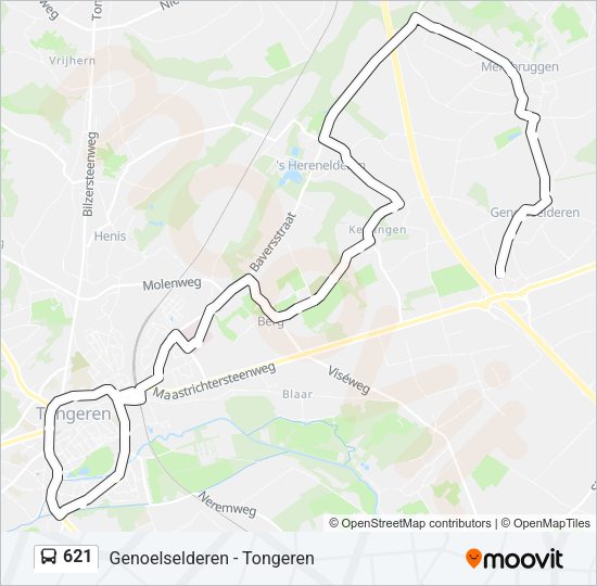 621 Bus Line Map