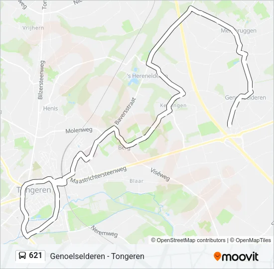 621 Bus Line Map