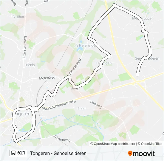 621 Bus Line Map