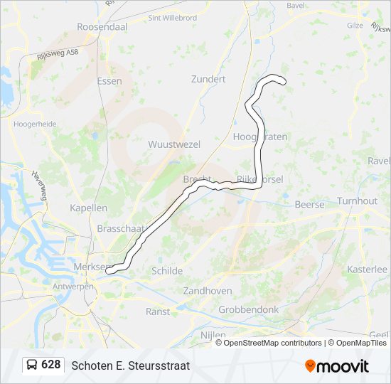 628 Bus Line Map