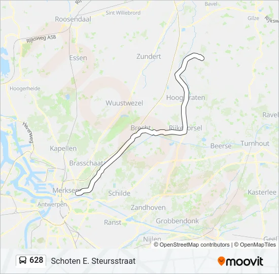 628 Bus Line Map