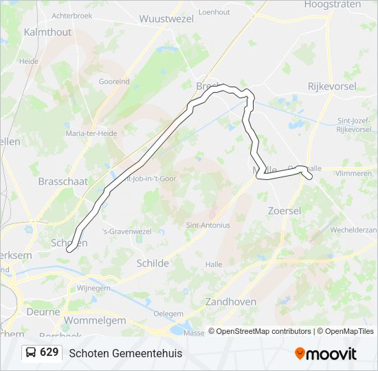 629 Bus Line Map