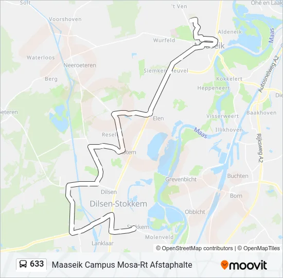 633 Bus Line Map