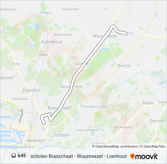 645 Bus Line Map