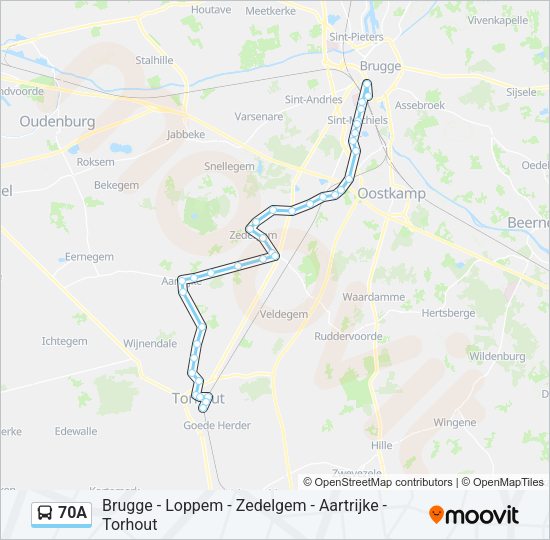 70A Bus Line Map