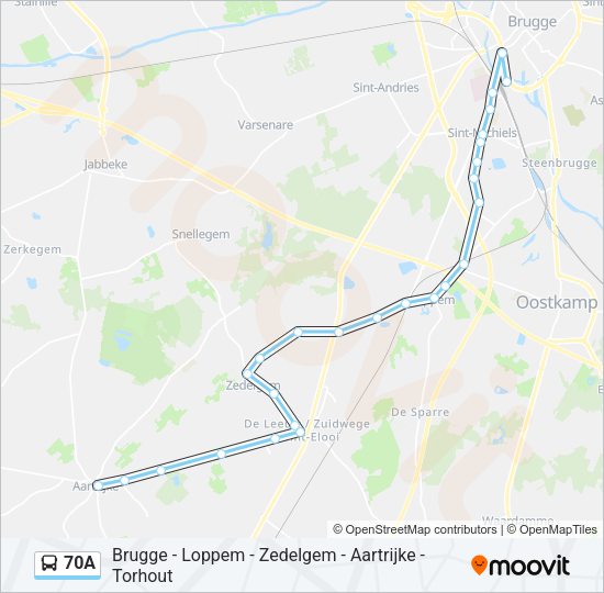 70A Bus Line Map