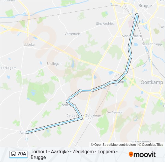 70A Bus Line Map