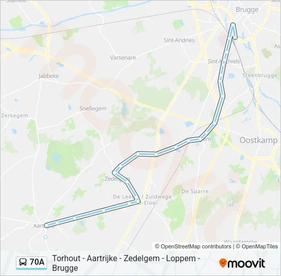 70A Bus Line Map