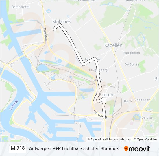 718 Bus Line Map