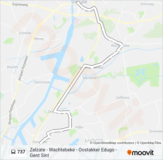 Bus 737 lijnkaart