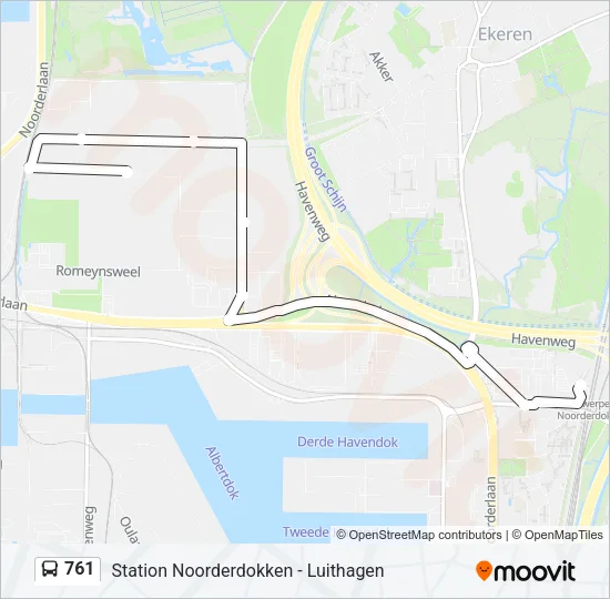 761 Bus Line Map