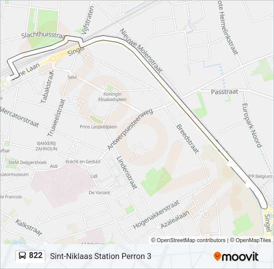 822 Bus Line Map
