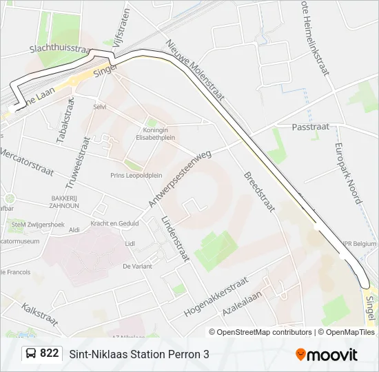 822 Bus Line Map