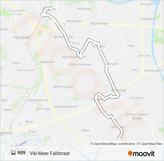909 Bus Line Map