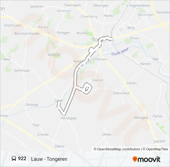 922 Bus Line Map
