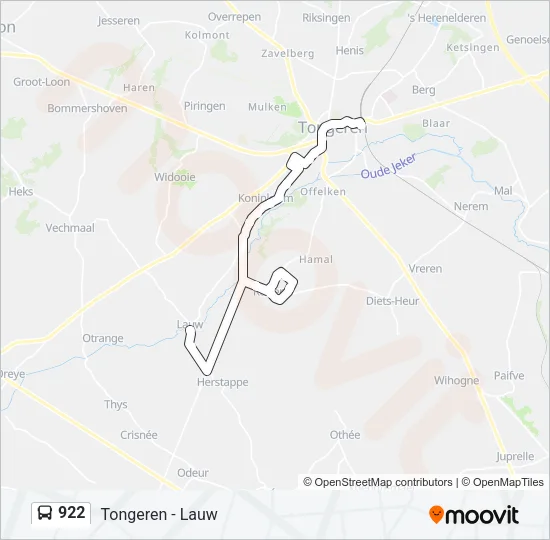 922 Bus Line Map