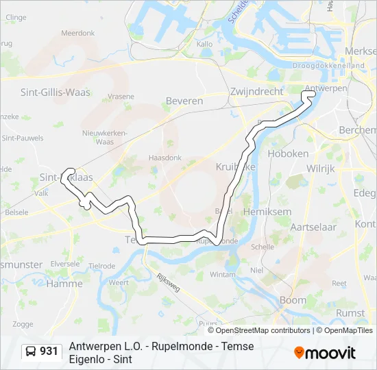931 Bus Line Map