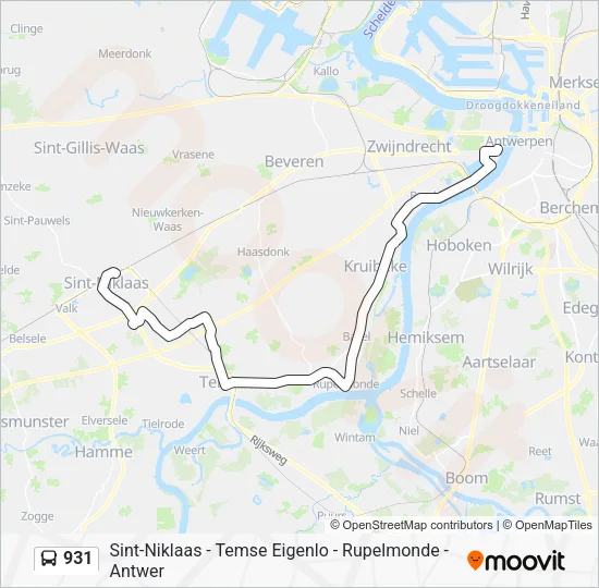 931 Bus Line Map