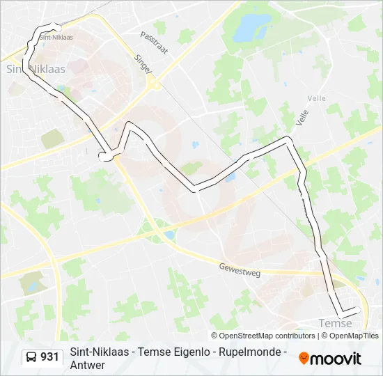 931 Bus Line Map