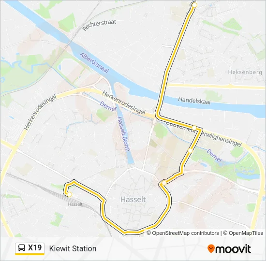 X19 Bus Line Map