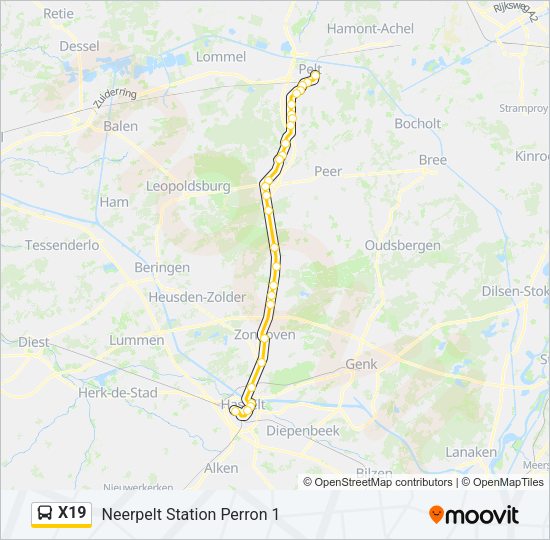 X19 Bus Line Map
