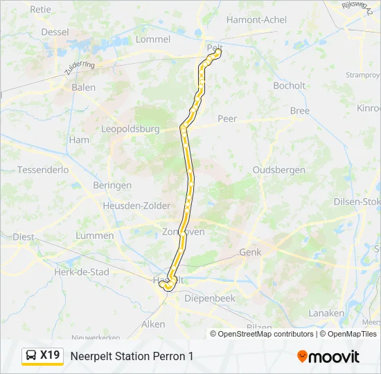 X19 Bus Line Map
