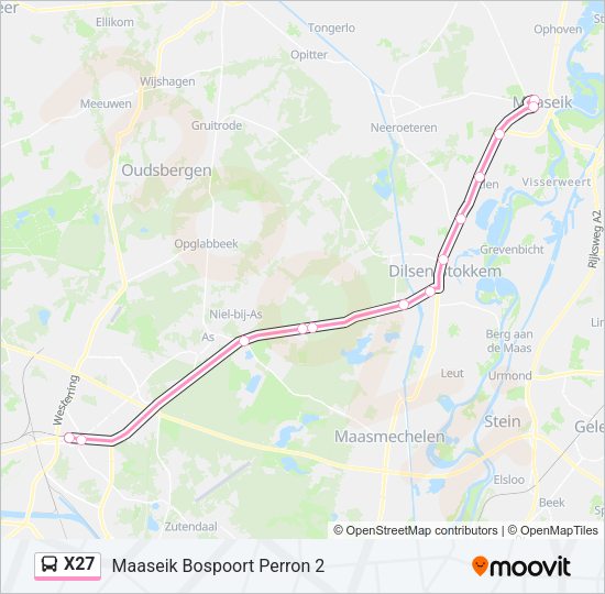 X27 Bus Line Map