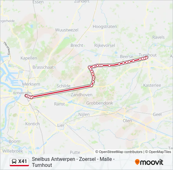 X41 Bus Line Map