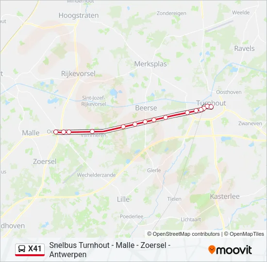 X41 Bus Line Map