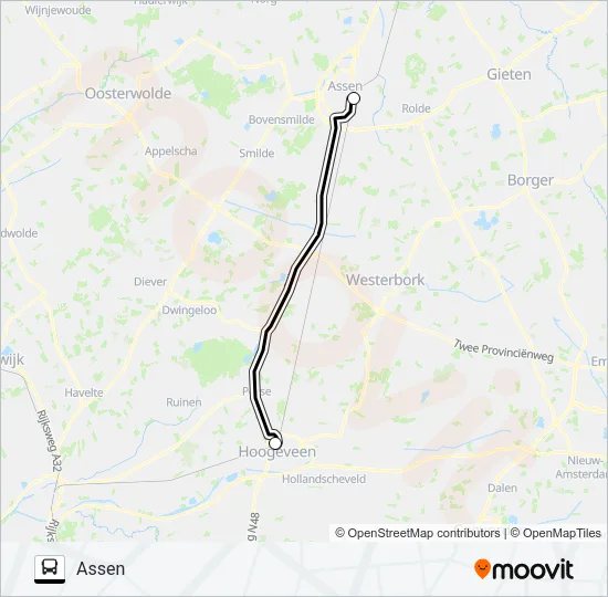 SNELBUS IPV TREIN Bus Line Map