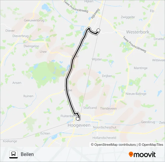 Bus STOPBUS IPV TREIN lijnkaart