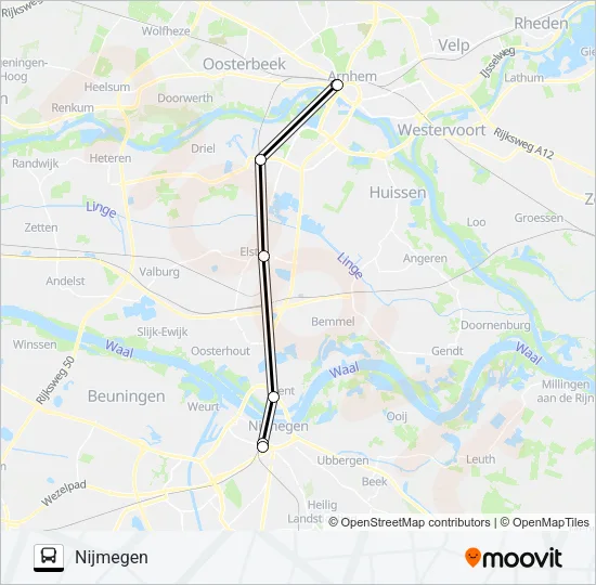 Bus STOPBUS IPV TREIN lijnkaart