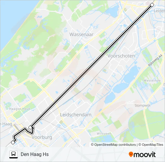 Bus SNELBUS IPV TREIN lijnkaart