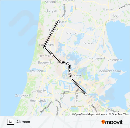 Bus STOPBUS IPV TREIN lijnkaart