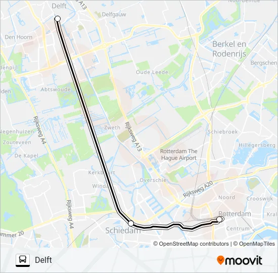 Bus SNELBUS IPV TREIN lijnkaart