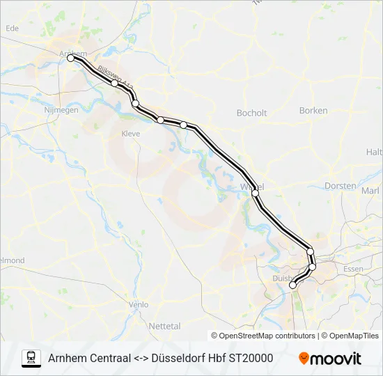 STOPTREIN RE19 Train Line Map