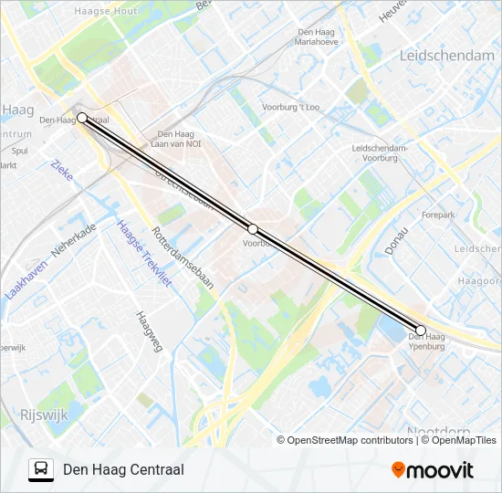 Bus STOPBUS IPV TREIN lijnkaart