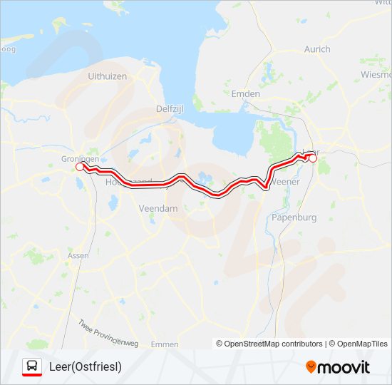 SNELBUS IPV TREIN Bus Line Map