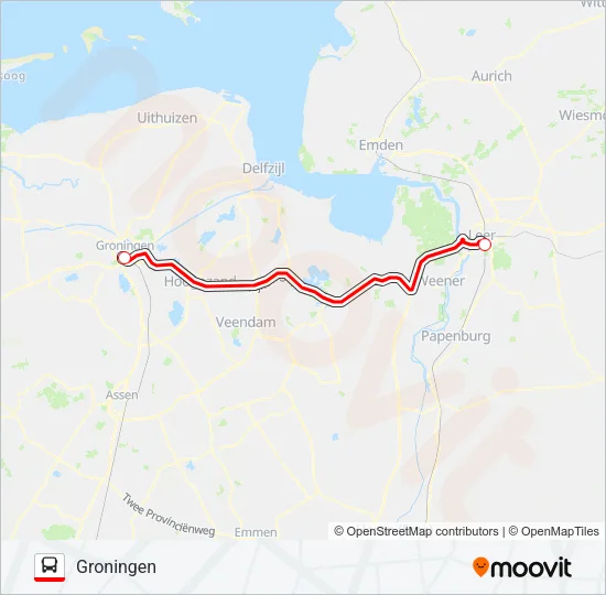 SNELBUS IPV TREIN  Line Map