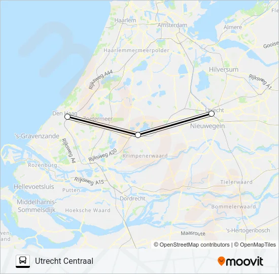 Bus SNELBUS IPV TREIN lijnkaart