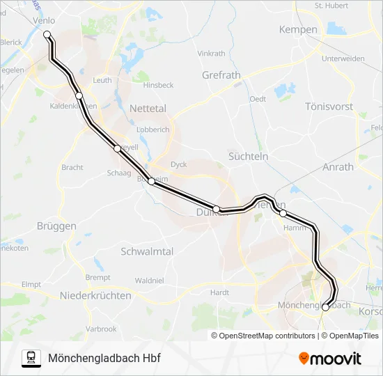 SNELTREIN RE13 Train Line Map